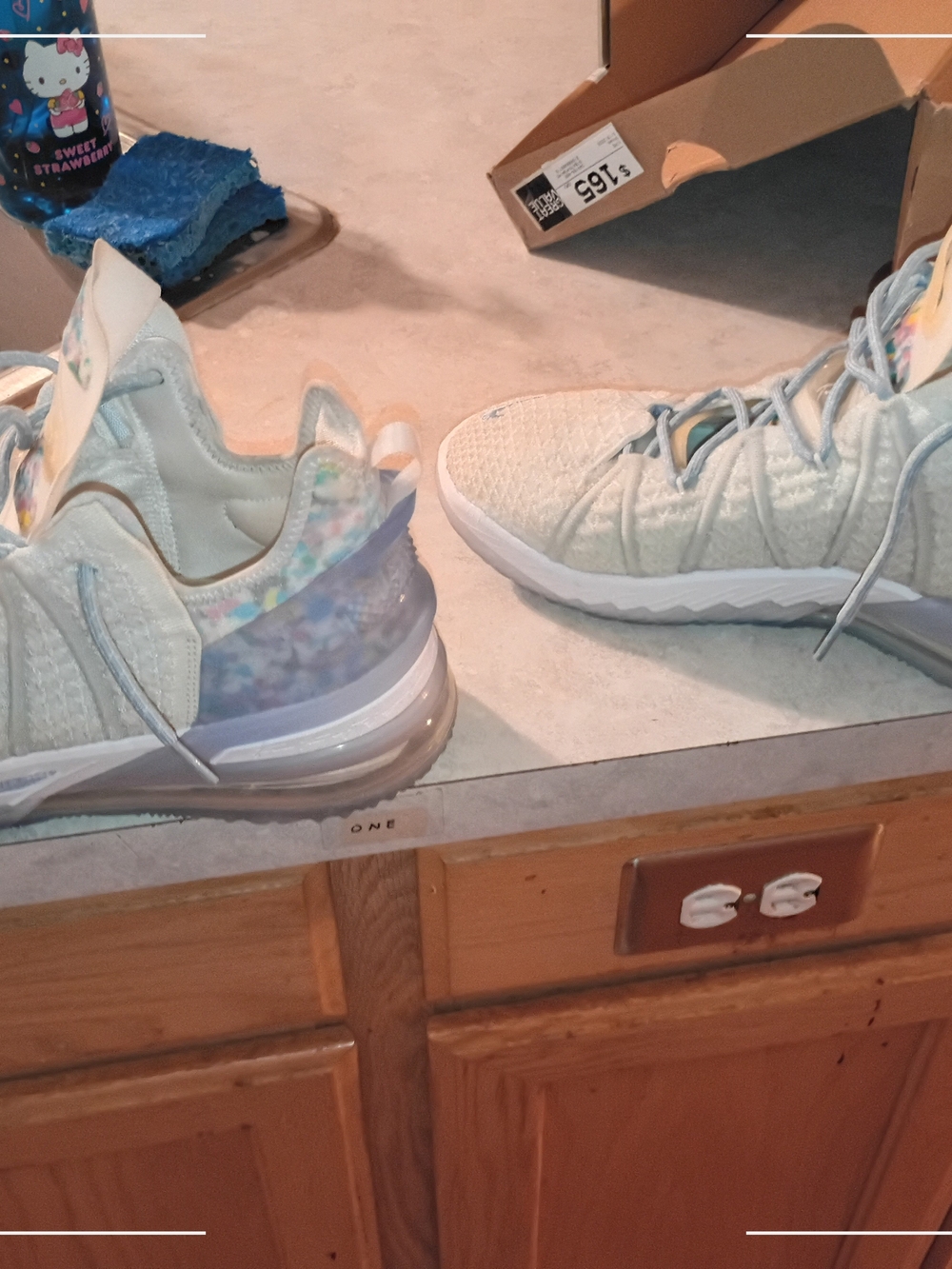 Nike LeBron 18 White,Blue,Clear& Multi Colored Basketball 🏀 Shoes - Picture 13 of 16